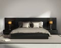 Contemporary elegant luxury black bedroom