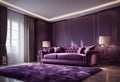 Contemporary elegant luxury purple sofa with cushions Royalty Free Stock Photo