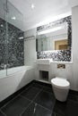 Contemporary en-suite bathroom in black and white