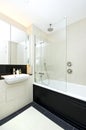 Contemporary ensuite bathroom with modern bath