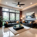 Contemporary Features Highlight Refined Brand New Home with Dark Gray Natural Stone and Single Car