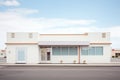 contemporary flatroofed architecture, white facade Royalty Free Stock Photo