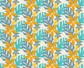 Contemporary floral seamless pattern vector illustration Royalty Free Stock Photo