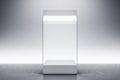 Contemporary gallery interiro with empty exhibition glass box Royalty Free Stock Photo