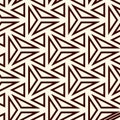 Contemporary geometric pattern. Repeated triangles, lines. Modern geo background. Linear seamless surface design