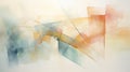 Contemporary Geometric Watercolor Painting With Muted Pastel Colors