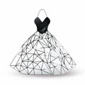 Contemporary Glass Inspired Polygonal Dress On White Background