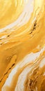 Contemporary Gold And White Abstract Oil Painting With Fluid Abstractions