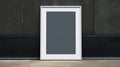 Contemporary Graphic Design Frame Mockup On Asphalt Background