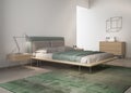 Contemporary green bedroom