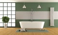 Contemporary green and gray bathroom