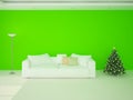 Contemporary green living room. Royalty Free Stock Photo