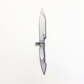Contemporary Hand Forged Folding Knife On White Background Royalty Free Stock Photo