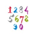 Contemporary handwritten vector digits, vector numerals