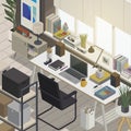 Contemporary home office interior Royalty Free Stock Photo