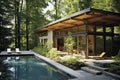 Contemporary Home with Pool and Forest View