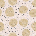 Contemporary illustrated watercolor polka dots pattern