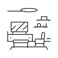 contemporary interior desig line icon vector illustration Royalty Free Stock Photo