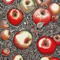 creative red apples, phantasmagoric style