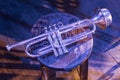 Contemporary Jazz. Wind Instrument. Brass Band. Relaxing Music. Live Music Online. Retro Music. Concert Solo Trumpet Royalty Free Stock Photo