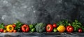 Contemporary kitchen with marble countertop and fresh produce on table, promoting healthy lifestyle Royalty Free Stock Photo