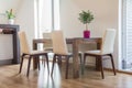 Contemporary kitchen table with chairs Royalty Free Stock Photo