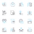 Contemporary learning linear icons set. Adaptive, Collaborative, Digital, Empowering, Futuristic, Inquiry-based