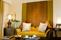 Contemporary living area resort hotel suite room Royalty Free Stock Photo