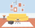Contemporary living room interior empty no people home modern apartment design flat horizontal Royalty Free Stock Photo