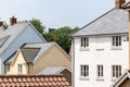 Contemporary living suburban housing estate homes. Modern English town houses. Royalty Free Stock Photo