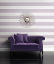 Contemporary luxury hallway with purple stripes Royalty Free Stock Photo