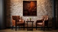 Contemporary Metallurgy: Brown Living Room With Texture Art Piece