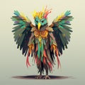 Contemporary Minimalism The Colorful Harpy Humanoid Royalty Free Stock Photo