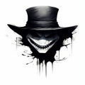 Contemporary Minimalist Style Illustration Of Happy Evil Angry Dark Hat Mask