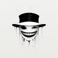 Contemporary Minimalist Style Illustration Of Happy Evil Angry Dark Hat Mask