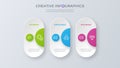 Contemporary minimalist vector infographic design with three opt