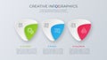 Contemporary minimalist vector infographic design with three opt