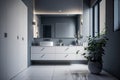 A Contemporary Oasis: Exploring the Elegance of a Modern, Clean Bathroom Retreat, ai generative Royalty Free Stock Photo