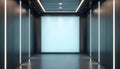 Contemporary office corridor design with empty illuminated wall for mockup rendering. Concept of modern architecture, illuminated Royalty Free Stock Photo