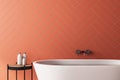 Contemporary orange bathroom