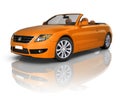 Contemporary Orange Elegant Convertible Car Royalty Free Stock Photo