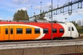 Contemporary passenger train in Sweden Royalty Free Stock Photo