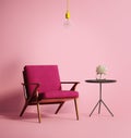 Contemporary pink phux armchair Royalty Free Stock Photo