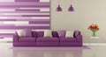 Contemporary purple living room Royalty Free Stock Photo