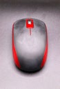 .Contemporary red with silver mouse.wireless tool for computer mouse