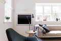 Contemporary scandi styled living room in Australian apartment Royalty Free Stock Photo