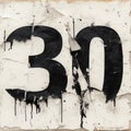 Contemporary Scandinavian Art: Rotten Sign With Number 30 Painting