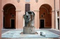 A contemporary sculpture by Polish artist Igor Mitoraj in a Roman courtyard