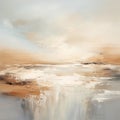 Contemporary Seascape Abstract: Mandy Disher Inspired White & Beige Painting