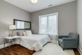 A contemporary, simple, and cozy bedroom